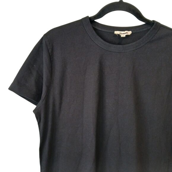 Madewell Black Short Sleeve Cotton Perfect Crewneck Tee Size Medium NEW NS581 - Picture 3 of 10